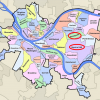 Neighborhoods of Pittsburgh, highlighting Shadyside and Squirrel Hill.