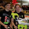 Elsie Becker and her brother Dirk holding their robot.